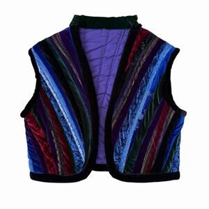 Vintage Quilted Velvet Rainbow Vest, It’s Giving ZIGGY STARDUST